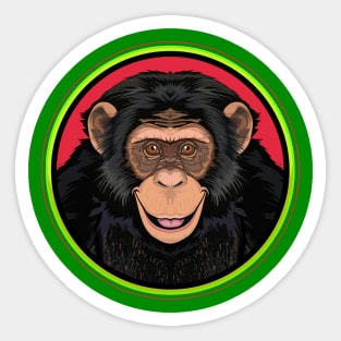 Chimpanzee Circle Sticker